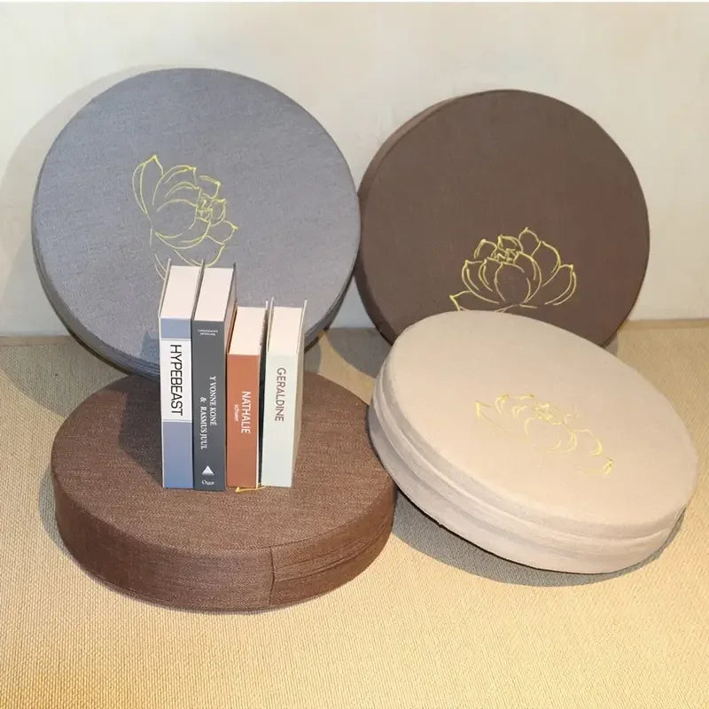 40x6cm Yoga Meditatie Linnen Kussen Stevig Lotus Textuur Meditatie Kussen Rugsteun Kussen Tatami Mat Afneembaar Wasbaar
