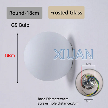 French Bauhaus Glass Wall Sconce - G9 & G4 Milky Glass Globe | Shop