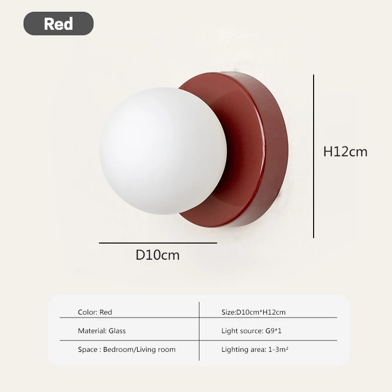 Moderne Scandinavische Glazen Bol Wandlamp - G9 LED Lamp