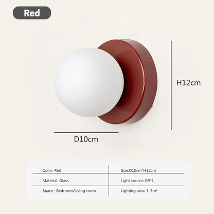 Moderne Scandinavische Glazen Bol Wandlamp - G9 LED Lamp