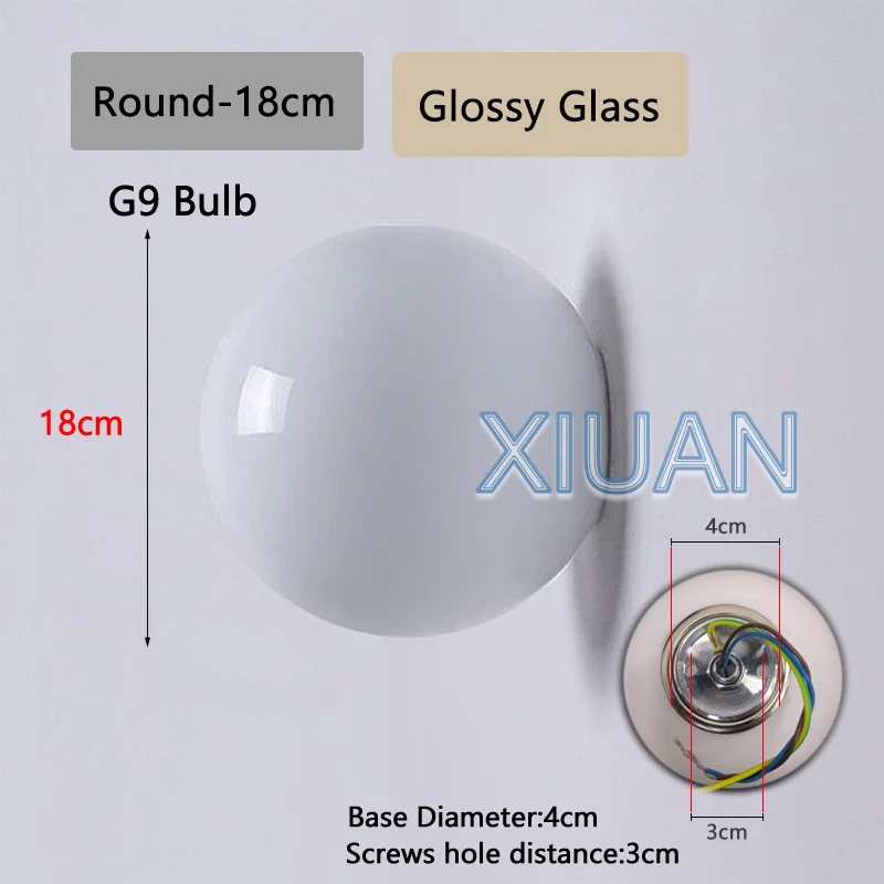 French Bauhaus Glass Wall Sconce - G9 & G4 Milky Glass Globe | Shop