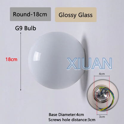 French Bauhaus Glass Wall Sconce - G9 & G4 Milky Glass Globe | Shop