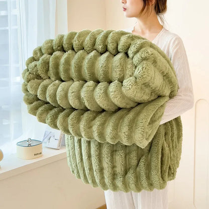 Kunstkonijnenbont Woondeken - Zacht Koraalfleece Plaid