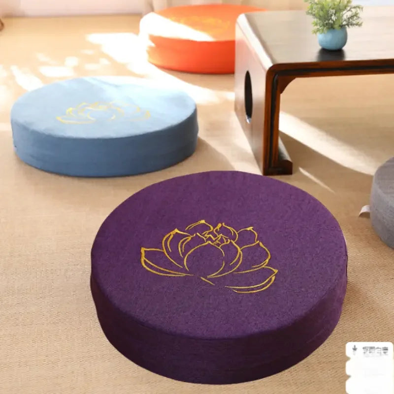 40x6cm Yoga Meditatie Linnen Kussen Stevig Lotus Textuur Meditatie Kussen Rugsteun Kussen Tatami Mat Afneembaar Wasbaar