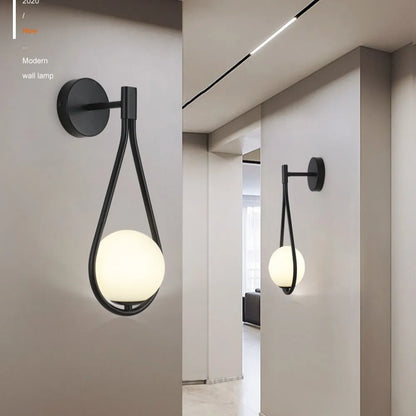 Nordic Creatieve Luxe Glazen Bal LED Wandlamp Woonkamer Metaal Modern Minimalistisch Bedlampje Slaapkamer Verlichting
