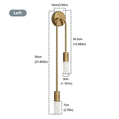 Moderne Messing LED Wandlamp - Minimalistische Design Wandlamp