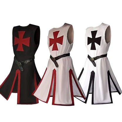 Ridders Templar Kruisvaarder Cosplay Kostuum - Authentieke Tuniek & Kaap Set voor Halloween