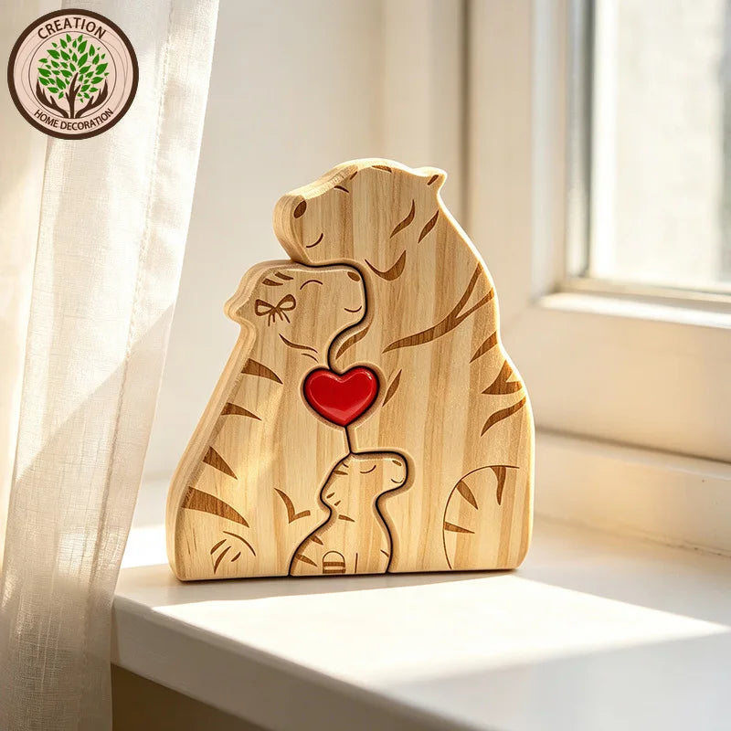 Wood Tiger Family Puzzel