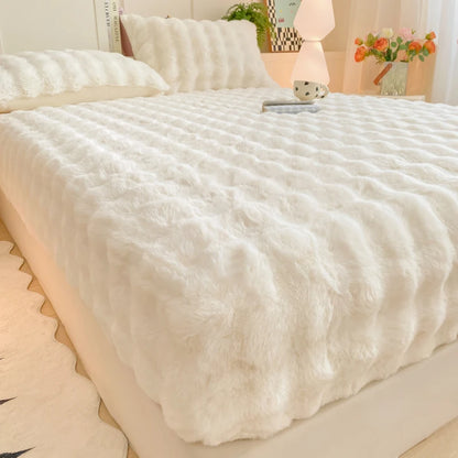 Dikke Pluche Fleece Winter Hoeslaken - Warm Elastisch Hoeslaken