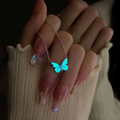 Set van Gloeiende Vlinder Ketting en Armband