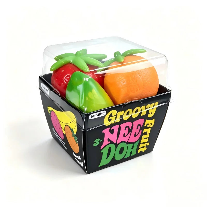 NeeDoh Groovy Fruit Squishy Set - 3-Delig Sensorisch Anti-Stress Speelgoed