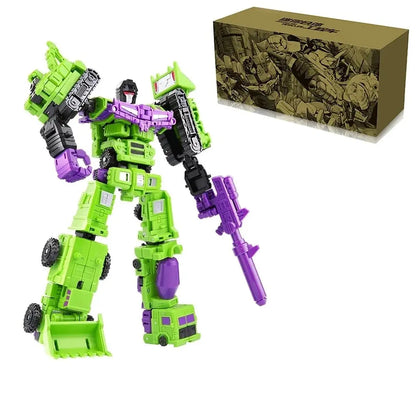 Mini 6-in-1 Transformerende Devastator Actiefiguur - Groene Robot Speelgoed voor Kinderen, Perfect Cadeau voor Kinderen 22cm (8.6 inch)