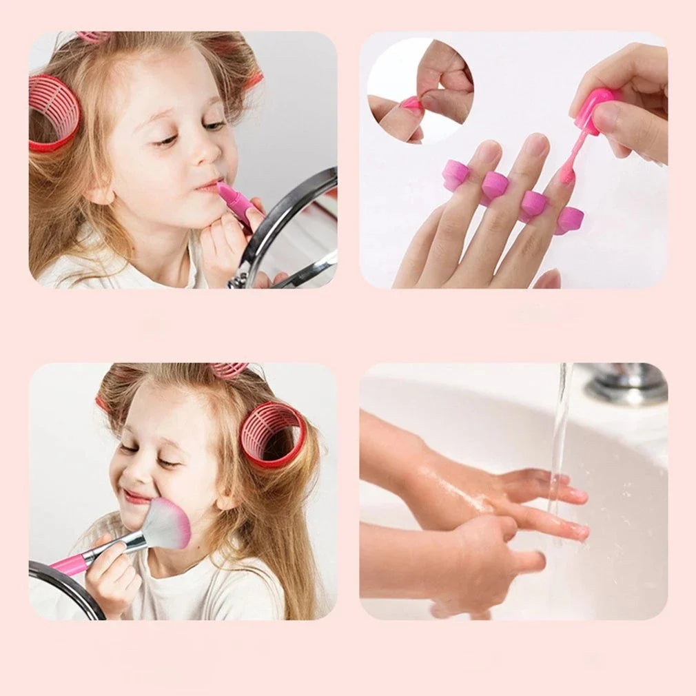 Prinsessen Make-up Speelset voor Kinderen - Veilige, Niet-Toxische Cosmetica Kit met Lippenstift & Oogschaduw
