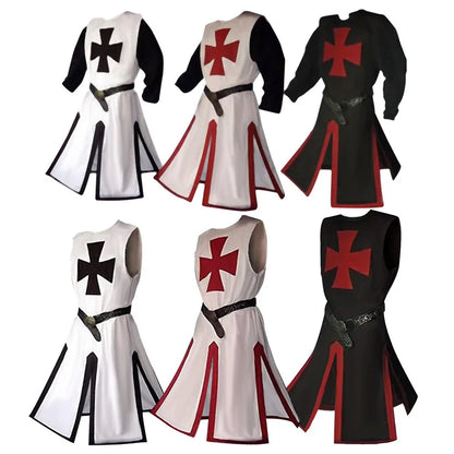 Ridders Templar Kruisvaarder Cosplay Kostuum - Authentieke Tuniek & Kaap Set voor Halloween