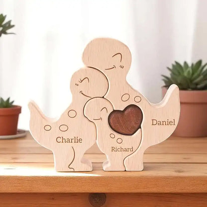 Wood Dinosaur Family Puzzel