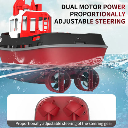 Krachtig Dual Motor RC Sleepboot Model - 1:72 Elektrische Afstandsbediening Boot voor Jongens, Draadloos Plezier