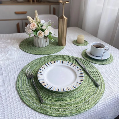 Ronde Gevlochten Katoenen Placemats & Onderzetters - Hittebestendig