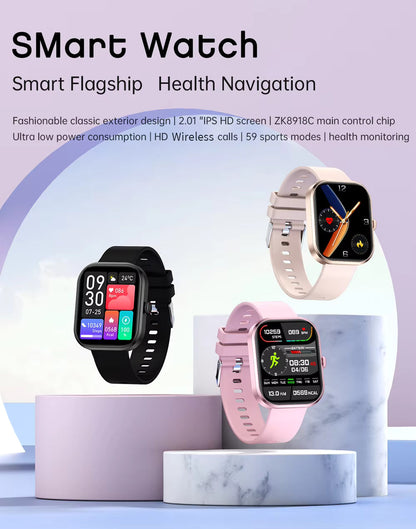 2025 Gezondheids Smartwatch BP+ECG+HRV+BG Monitor met SpO2, Hartslag, Slaap & Fitness Tracking