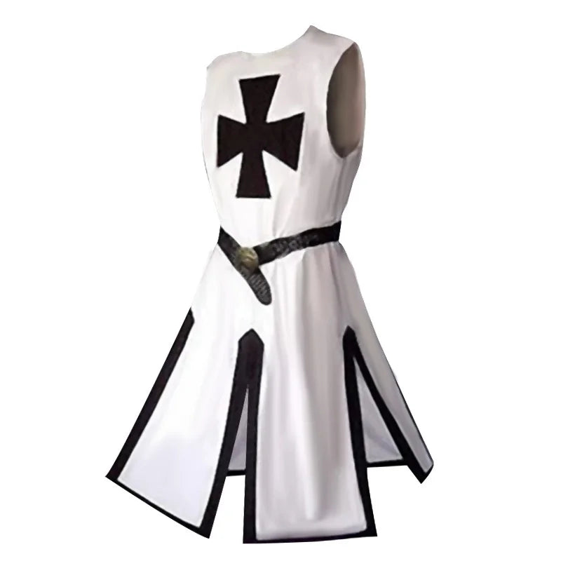 Ridders Templar Kruisvaarder Cosplay Kostuum - Authentieke Tuniek & Kaap Set voor Halloween