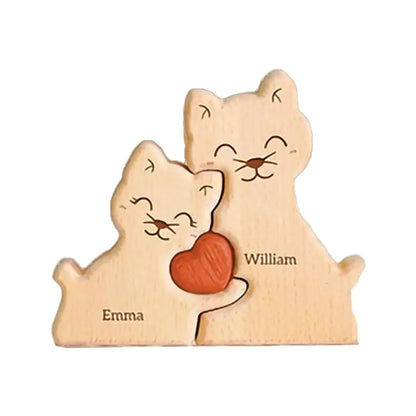 Wood Cat Family Puzzel