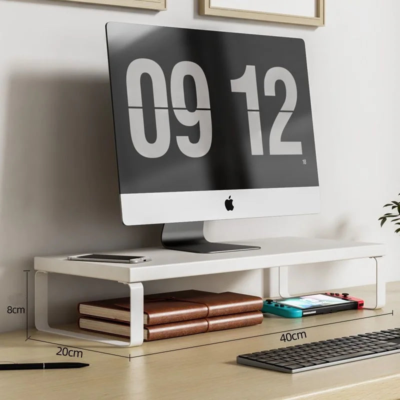 Houten & Stalen Monitor Verhoger - Bureau Organizer Plank