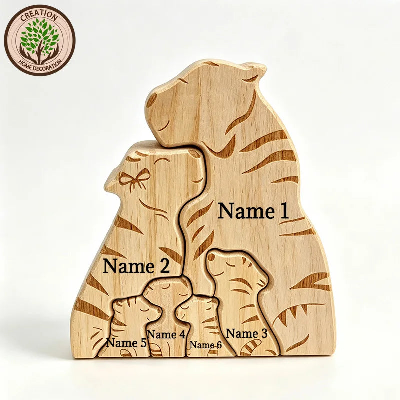 Wood Tiger Family Puzzel