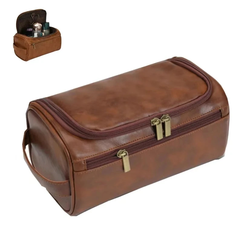 Hangende Toilettas voor Heren & Dames - Luxe PU-Lederen Dopp Kit