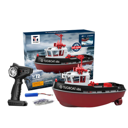 Krachtig Dual Motor RC Sleepboot Model - 1:72 Elektrische Afstandsbediening Boot voor Jongens, Draadloos Plezier
