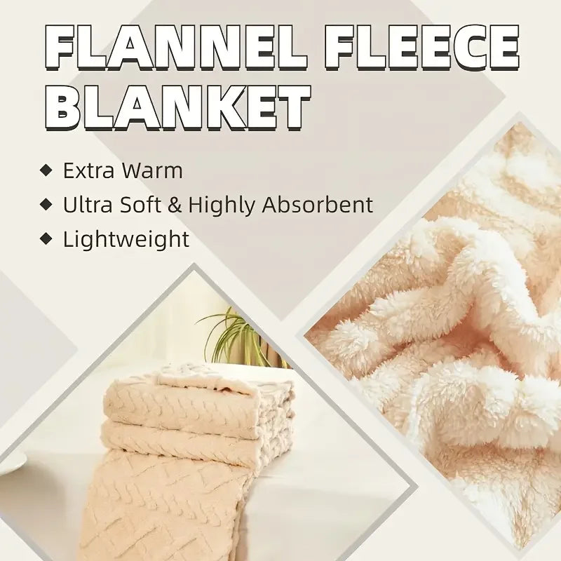 Ultra-Zachte 3D Pluche Fleece Woondeken - Warme Gebreide Plaid