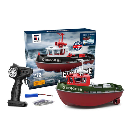 Krachtig Dual Motor RC Sleepboot Model - 1:72 Elektrische Afstandsbediening Boot voor Jongens, Draadloos Plezier