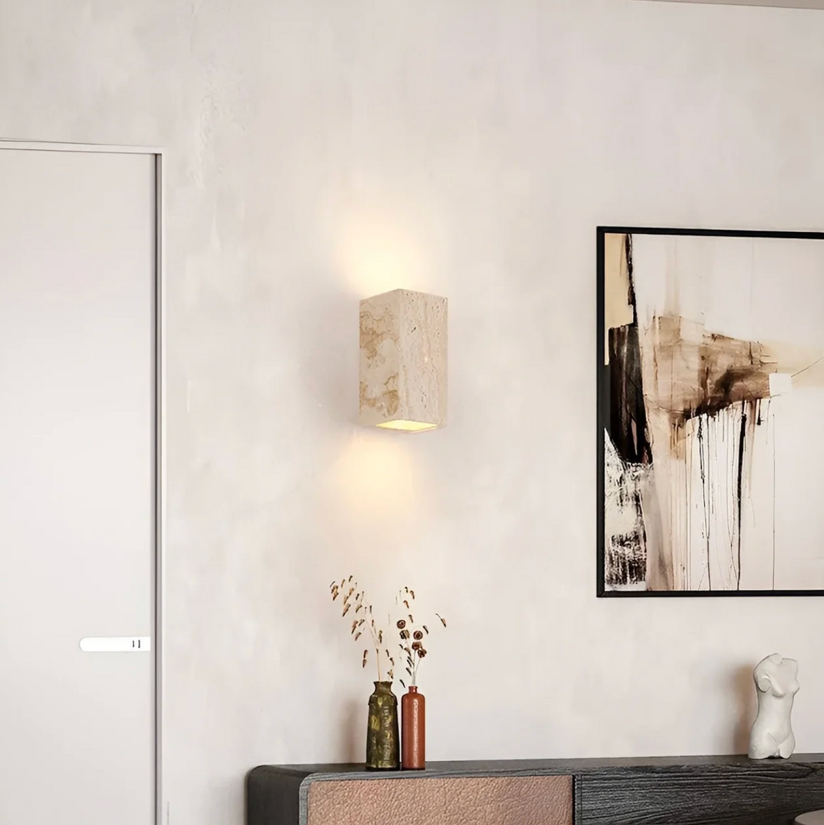 Travertin Wandlamp Natuursteen Moderne Minimalistische Wandlamp