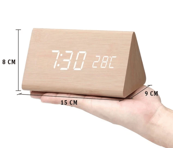 WoodSense LED houten klok - Stemgestuurd & stijlvol voor elke kamer