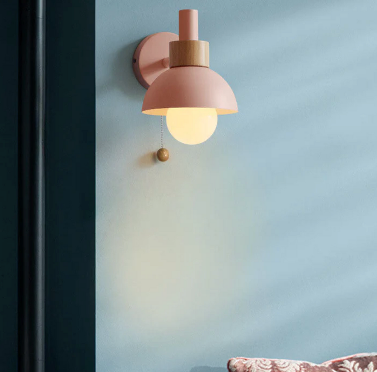 Wandlamp met Trekketting Moderne Houten Accent Sconces
