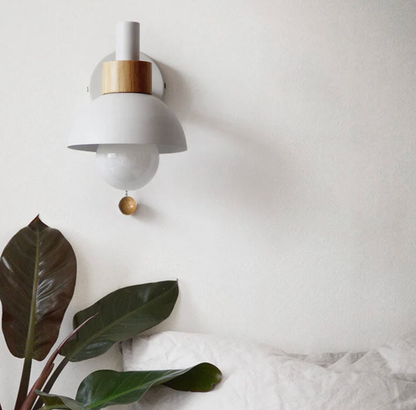 Wandlamp met Trekketting Moderne Houten Accent Sconces