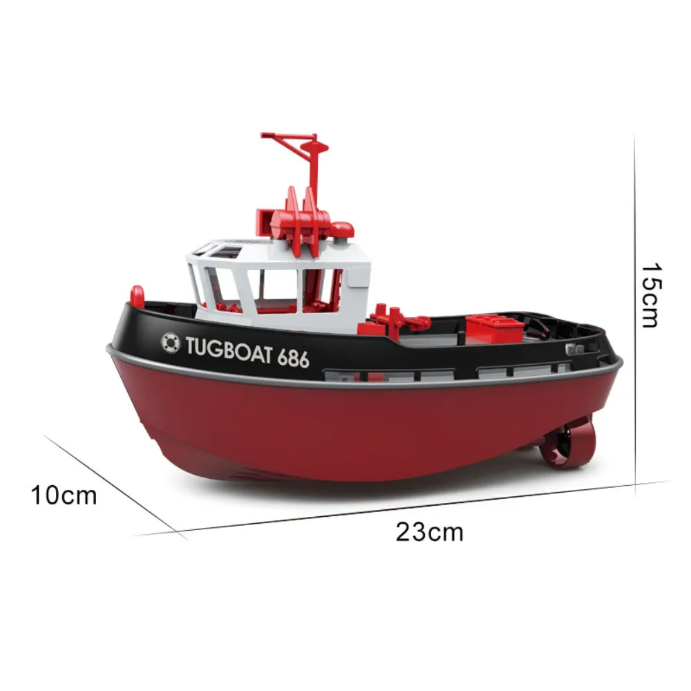 Krachtig Dual Motor RC Sleepboot Model - 1:72 Elektrische Afstandsbediening Boot voor Jongens, Draadloos Plezier