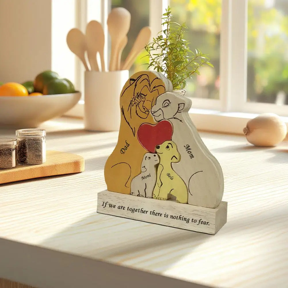 Wood Lion King Family Puzzel