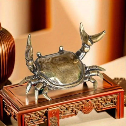 Massief Messing Krab Beeldje - Minimalistische Bureau Decoratie