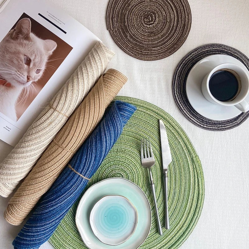 Ronde Gevlochten Katoenen Placemats & Onderzetters - Hittebestendig