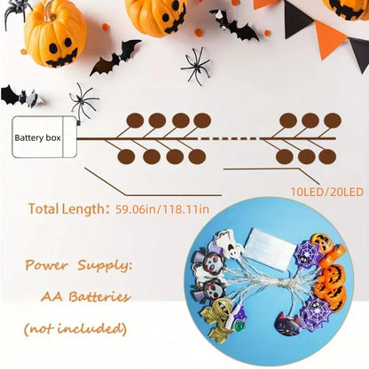 Halloween LED Verlichting Slinger - Batterij Warm Wit Lichtjes snoer