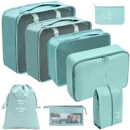 PackWunder Reisorganizer Set 7/8/9/10-delig | Opvouwbare Koffer-organizer | Voor kleding, schoenen & accessoires