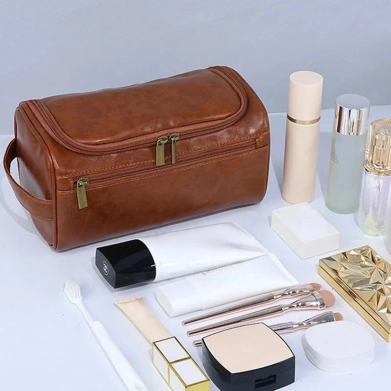 Hangende Toilettas voor Heren & Dames - Luxe PU-Lederen Dopp Kit