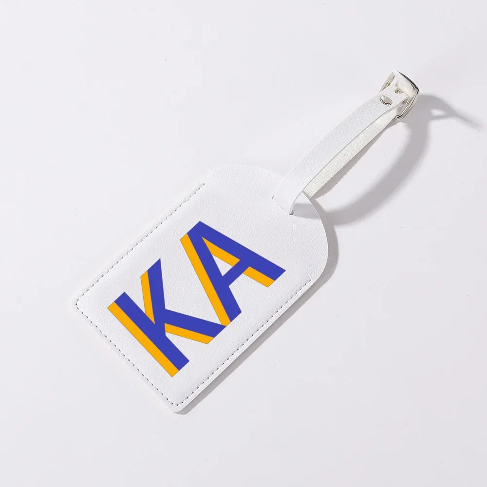 Gepersonaliseerd PU-Lederen Kofferlabel met Monogram – Luxe Bagagelabel op Maat