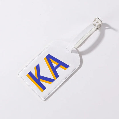 Gepersonaliseerd PU-Lederen Kofferlabel met Monogram – Luxe Bagagelabel op Maat