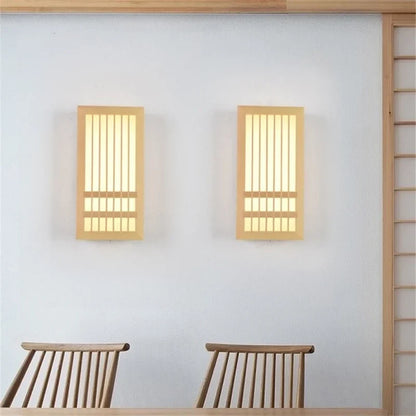 Japandi Houten Wandlamp LED Minimalistische Decoratieve Wandlamp