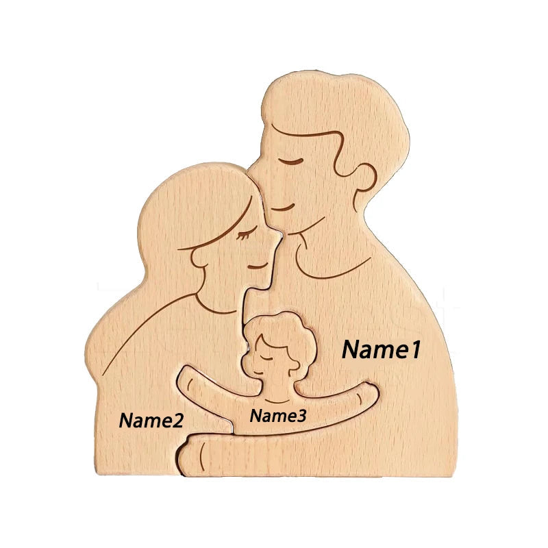 Wood Family Hug Puzzel