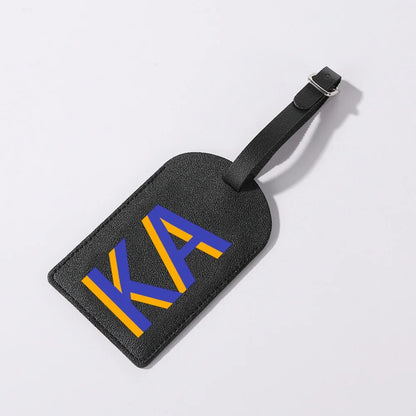 Gepersonaliseerd PU-Lederen Kofferlabel met Monogram – Luxe Bagagelabel op Maat