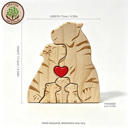 Wood Tiger Family Puzzel