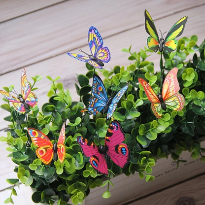 10-Delige 3D Kleurrijke Vlinders op Stok - Tuin & Terras Decoratie