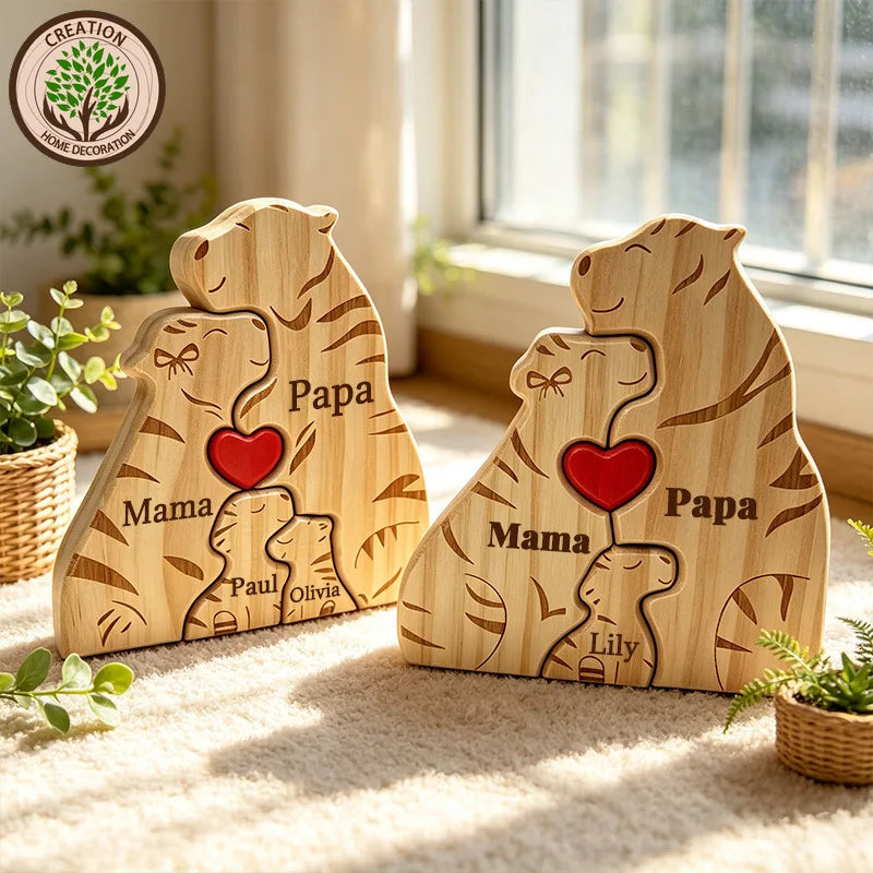 Wood Tiger Family Puzzel