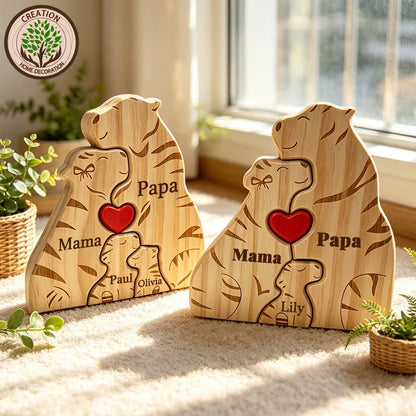 Wood Tiger Family Puzzel
